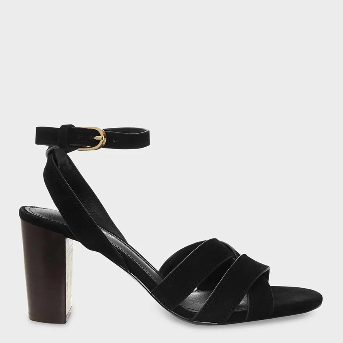 Black Portia Suede Sandals main product photo
