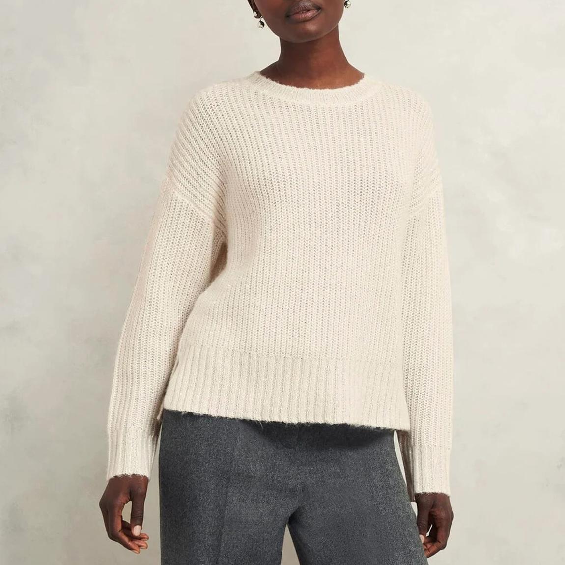 Cream Marsha Sequin Wool Blend Jumper main product photo