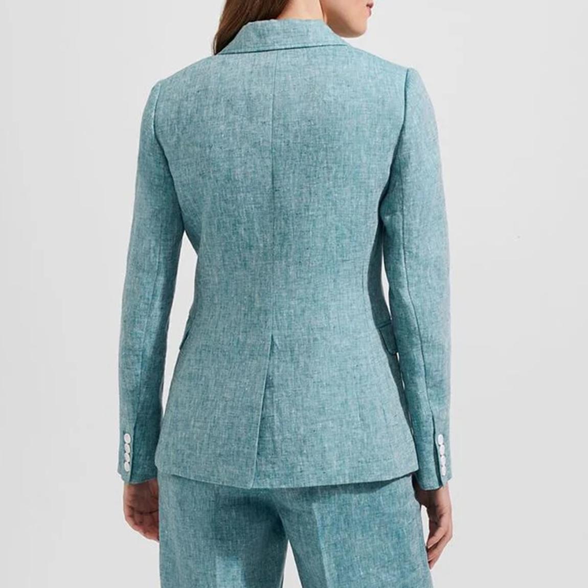 Green Mirabel Linen Jacket main product photo