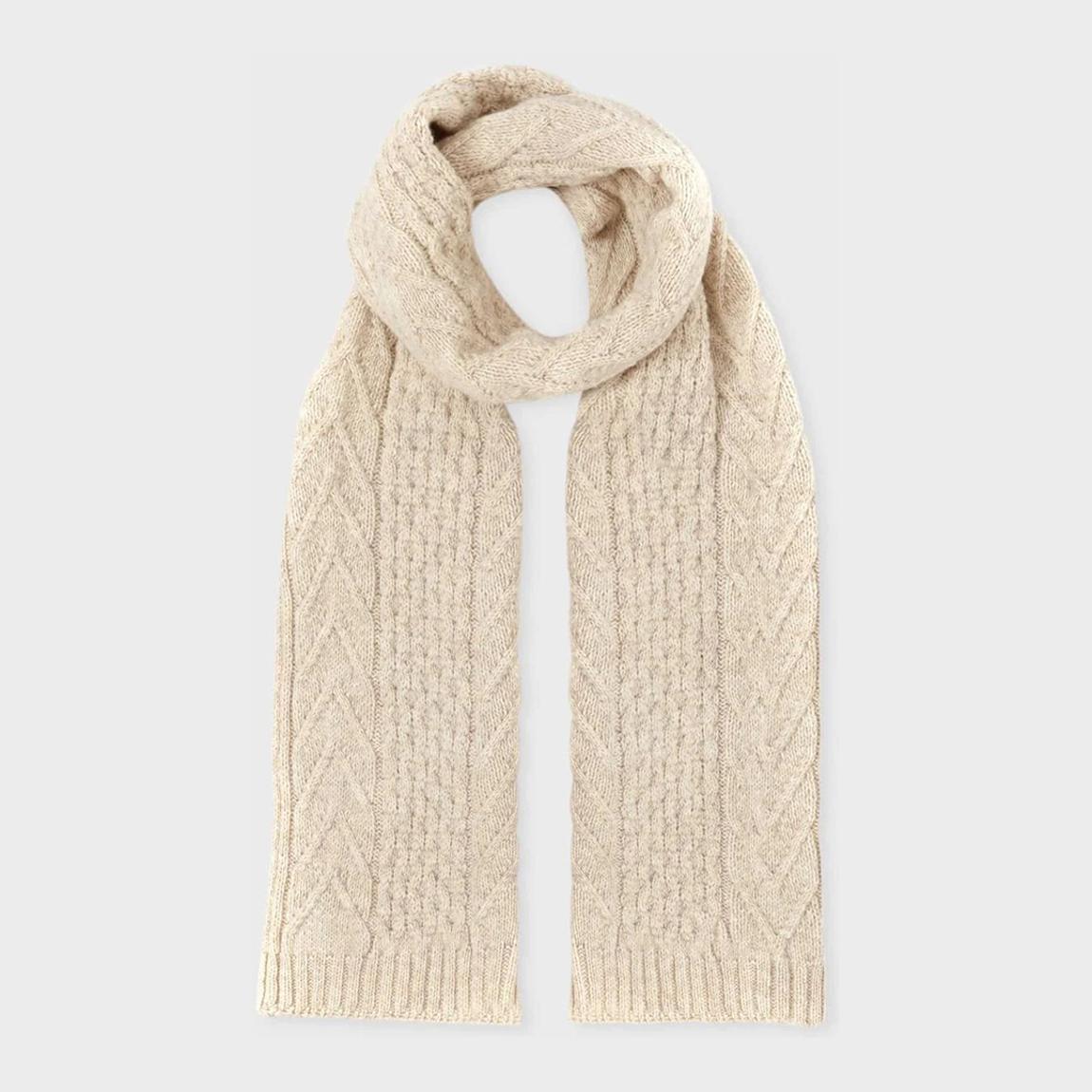 Beige Taylor Cable Wool Scarf main product photo