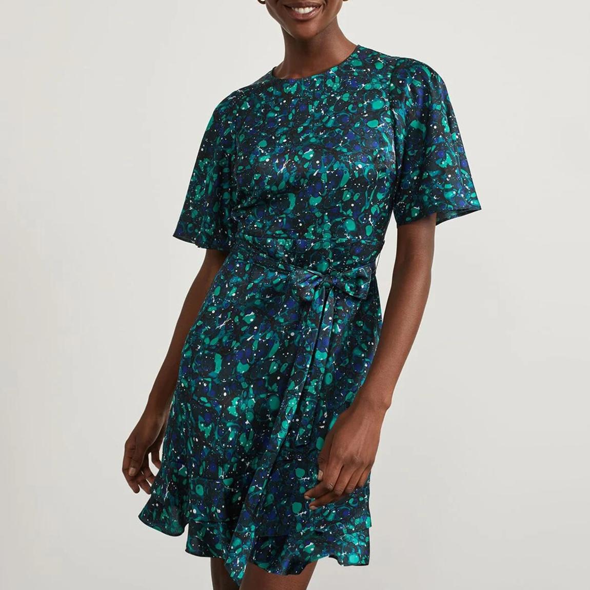 Green Print Adley Dress main product photo