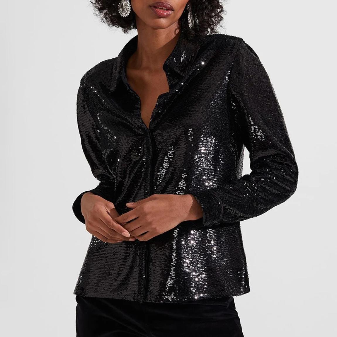Black Greta Sequin Shirt main product photo