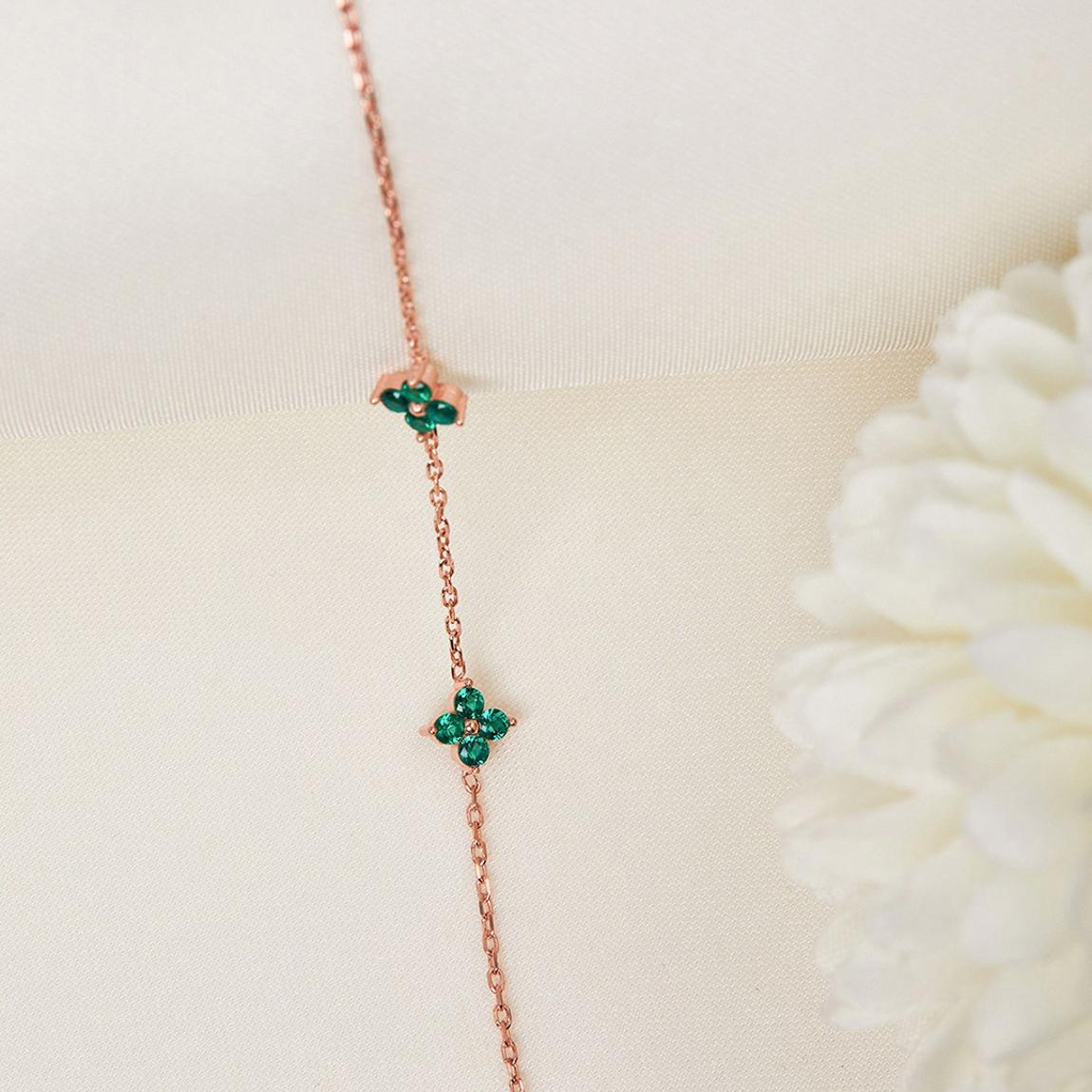 Green & Silver Diamond Shape Bracelet main product photo