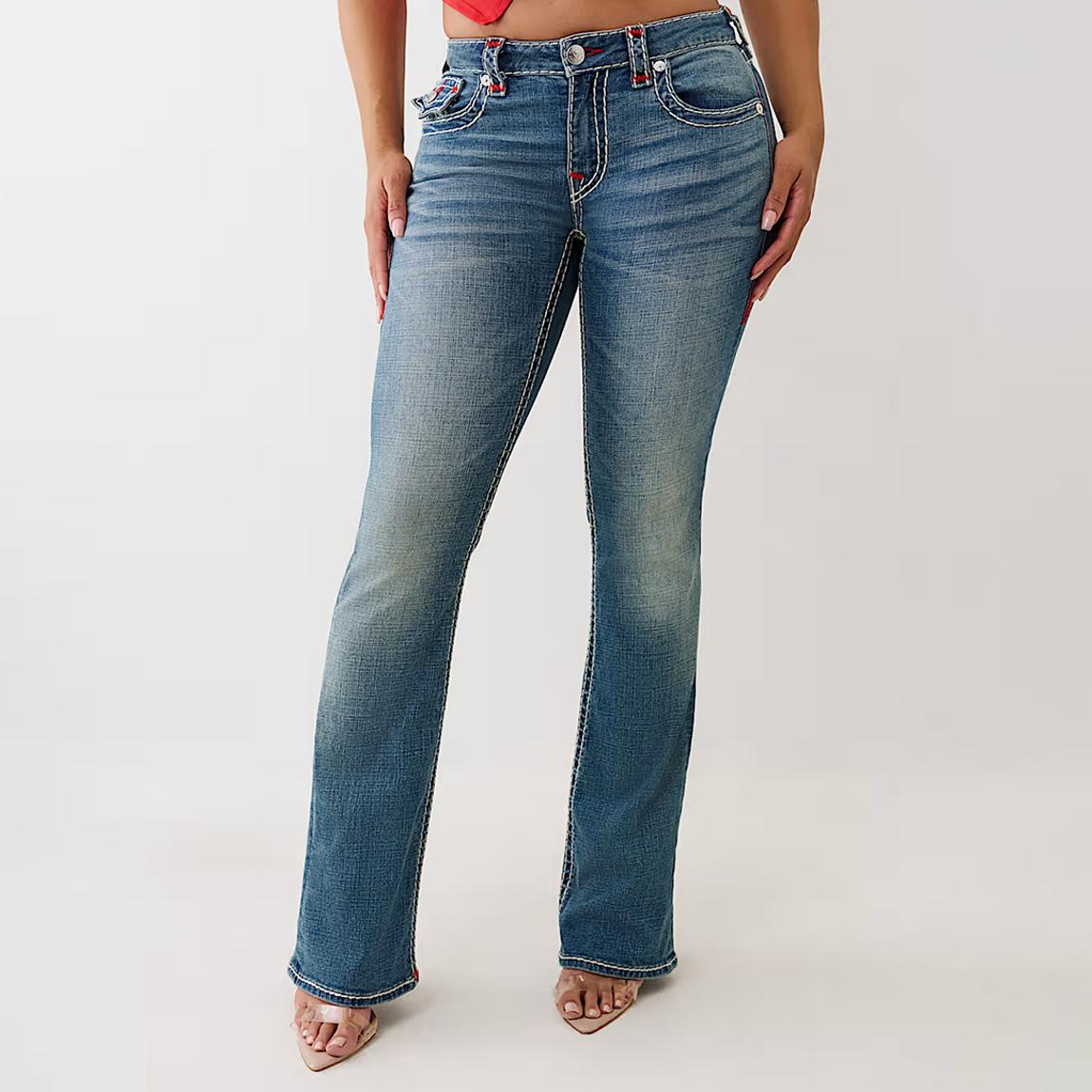 True Religion Blue Becca Mr Bootcut Flap Jeans - BrandAlley