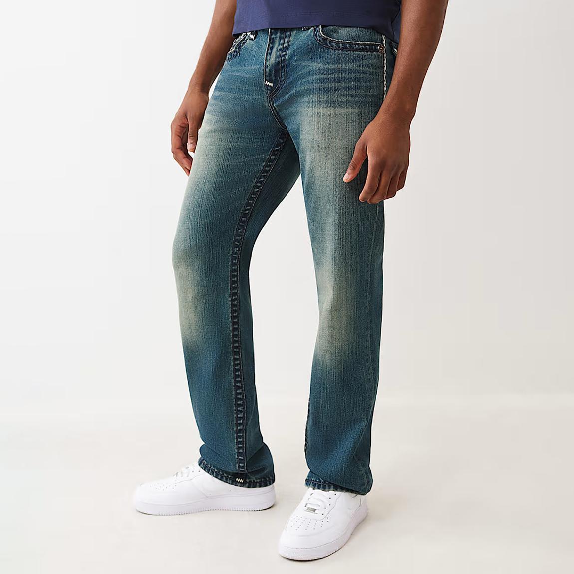 True Religion Blue Ricky Super T Flap Stretch Jeans - BrandAlley