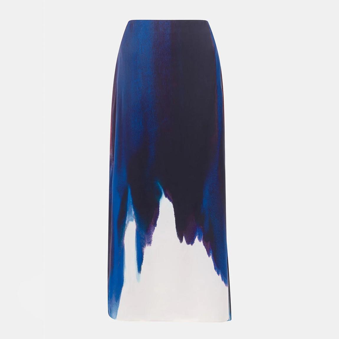 WHISTLES Purple Ice Dye Print Midi Skirt BrandAlley