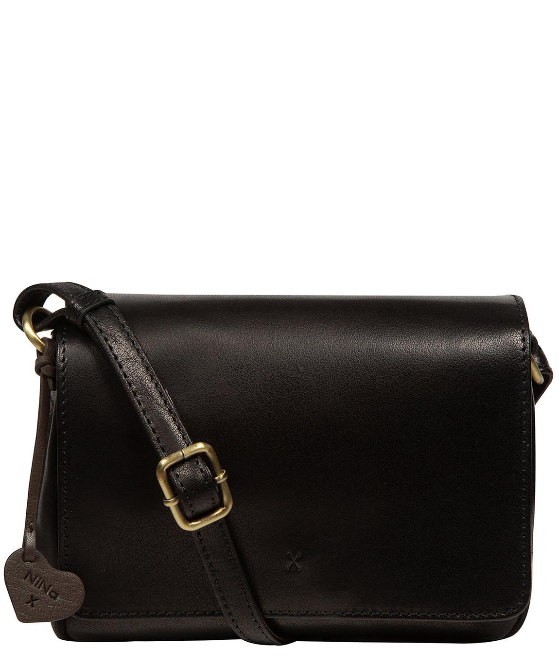 NiNa Amora 'Ludovica' Black Leather Cross Body Bag - BrandAlley
