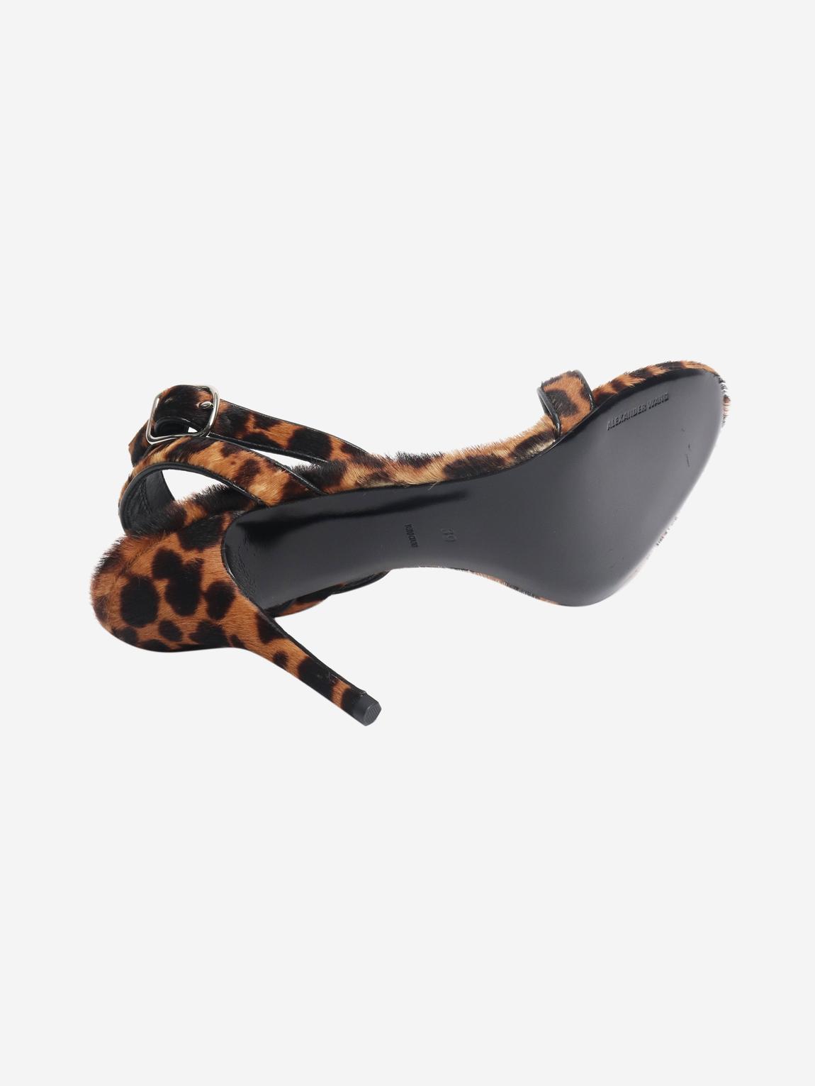 Pre-Loved Alexander Wang Brown leopard calf fur heels - BrandAlley