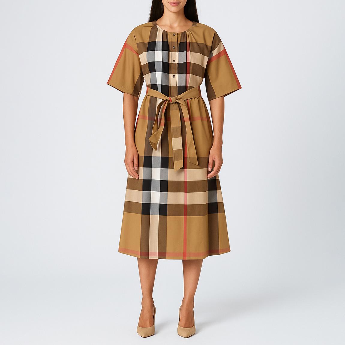 Burberry Taupe Classic Print Shirt Dress - BrandAlley