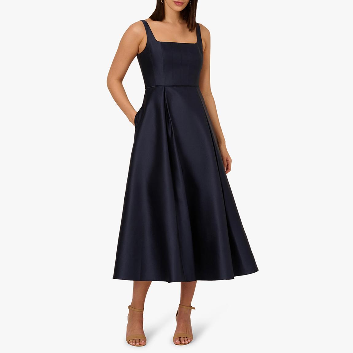 adrianna papell women's mikado fit & flare dress Sleeveless Mikado Fit & Flare Midi Dress (Women)