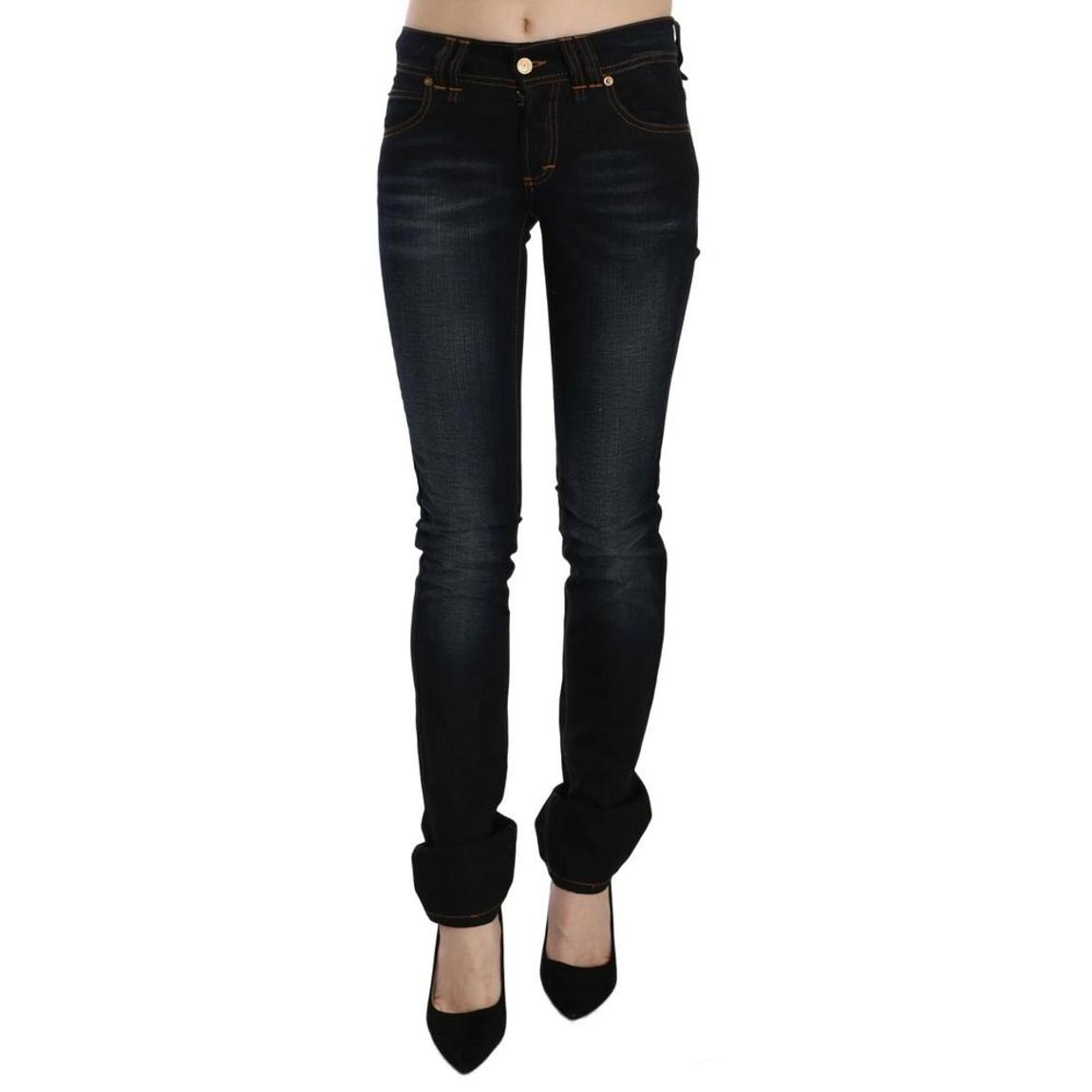 John Galliano Mid Waist Slim Fit Denim Casual Pants Jeans - Black