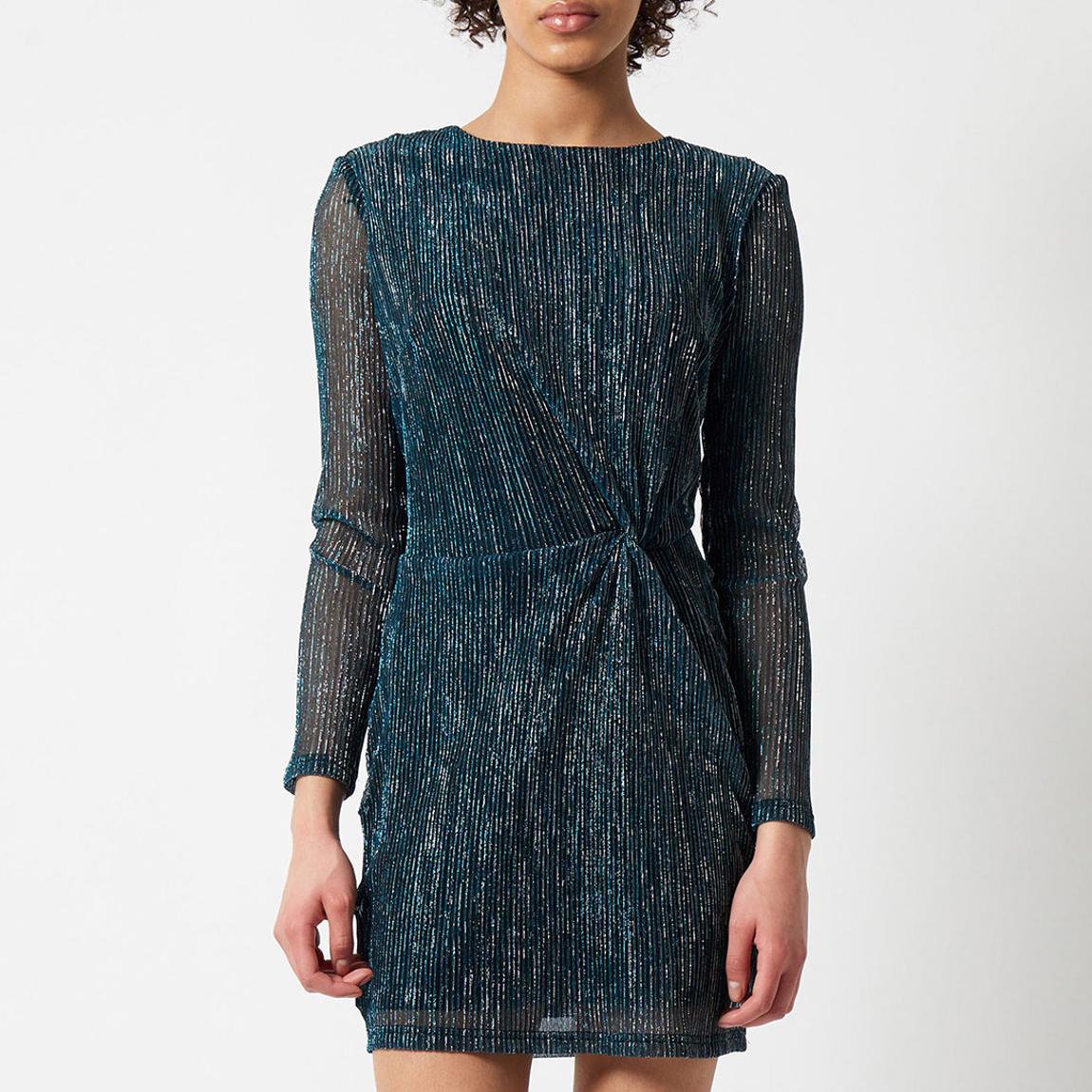 French Connection Green Tamy Lurex Fitted Mini Dress - BrandAlley
