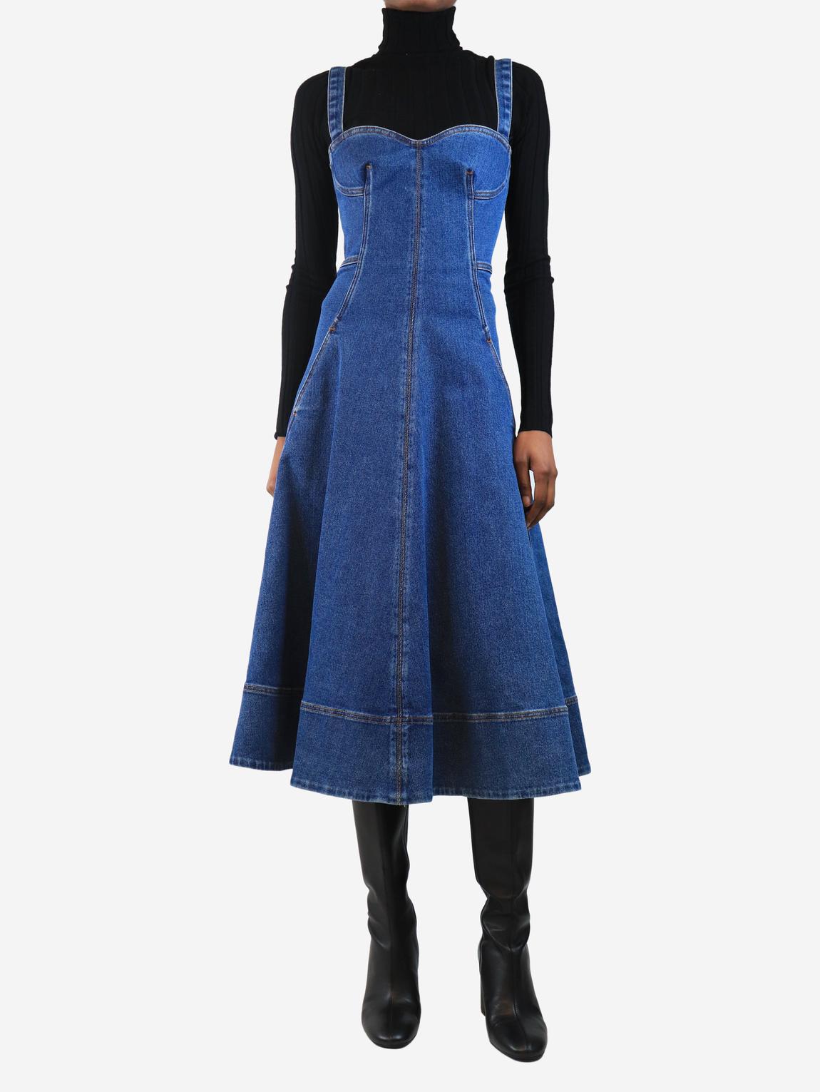 Pre-Loved Oscar De La Renta Blue denim midi dress - BrandAlley
