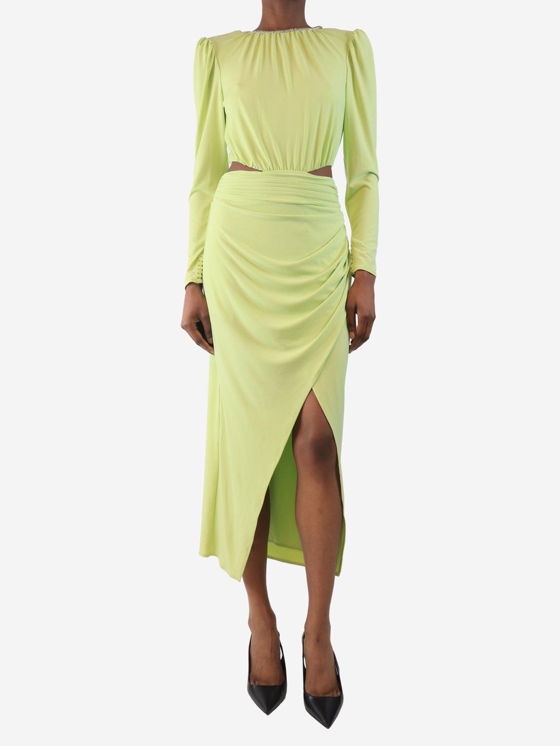 Pre-Loved Self Portrait Green cutout midi dress - BrandAlley