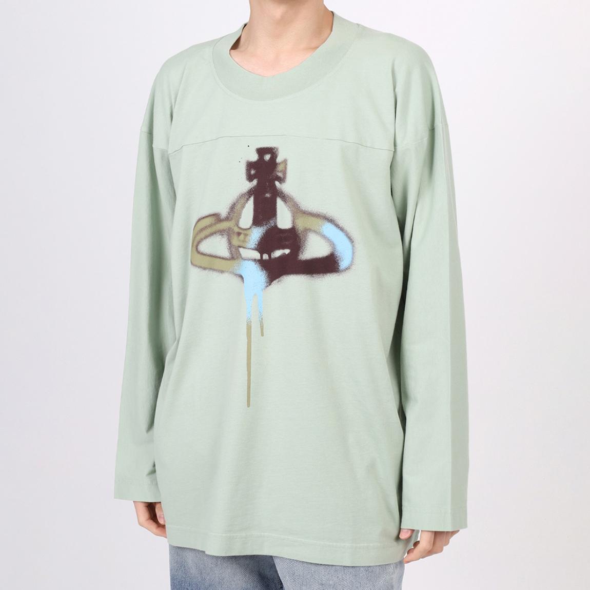 Vivienne Westwood Green Orb Print Long Sleeve T-Shirt - BrandAlley