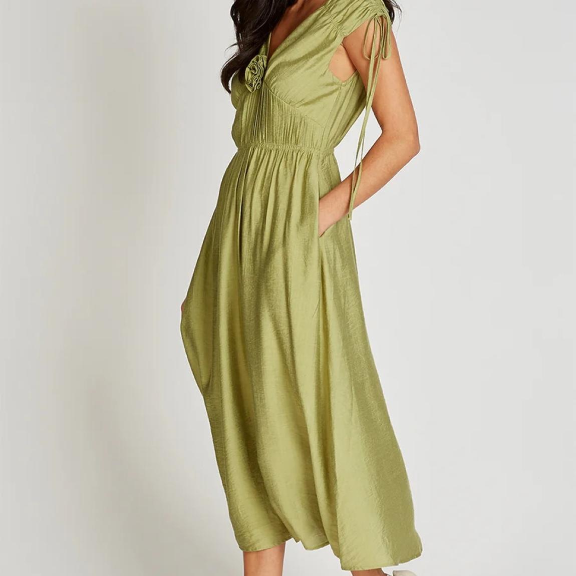 knee length dresses for ladies Abstract Linen Dress – The Old Mill main image 1