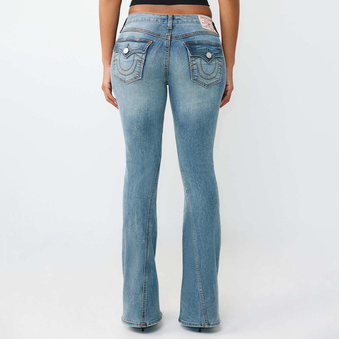 True Religion Blue Joey Flap Flare Jeans - BrandAlley