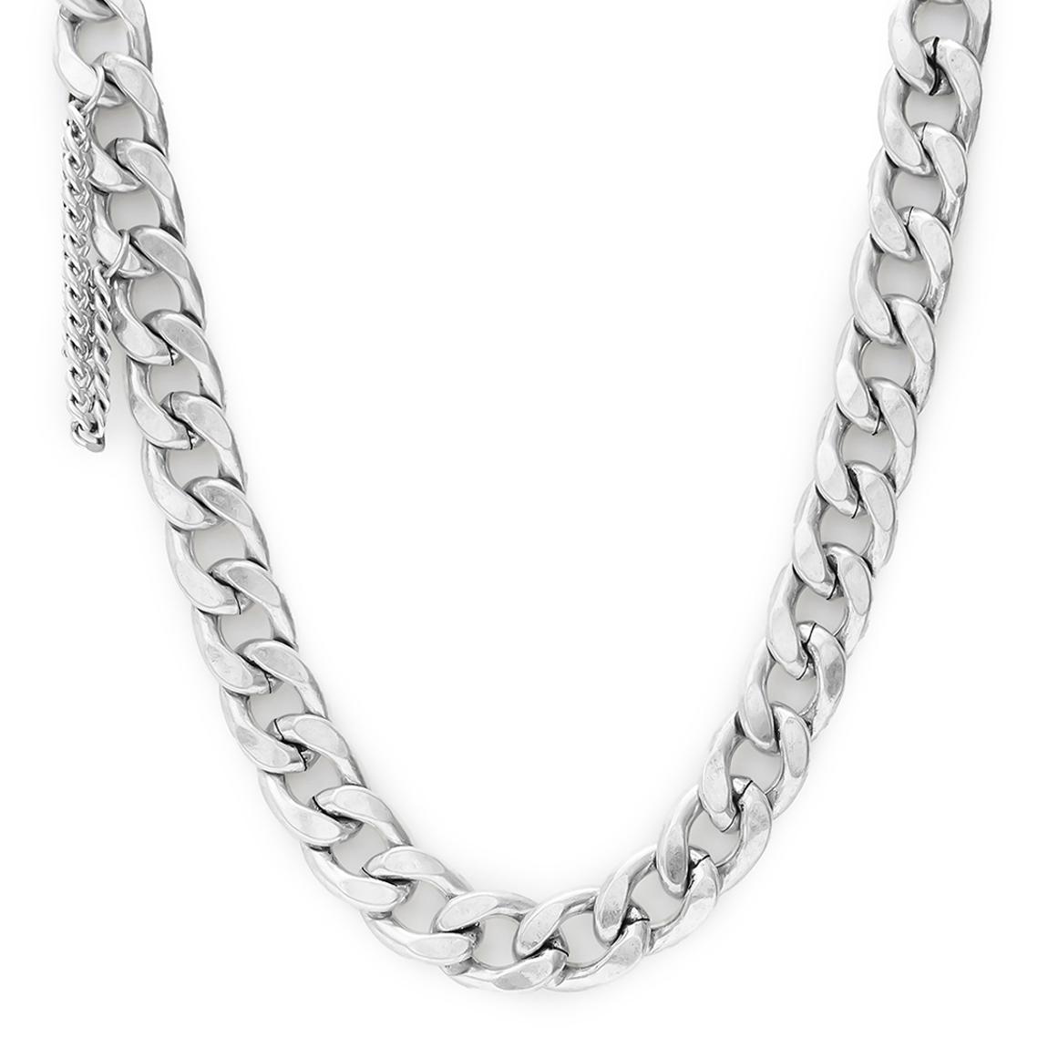 All Saints Silver Allsaints Signature Curb Chain Choker Necklace