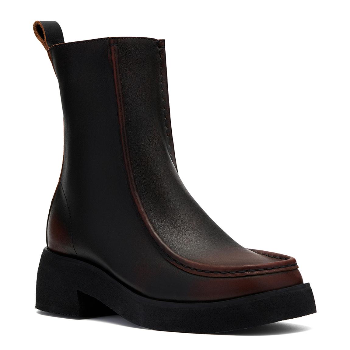 Clarks Women's Effery Zip Brown Combi Boots - BrandAlley