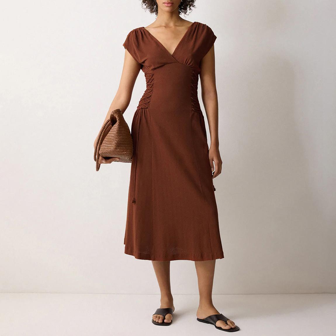 jigsaw brown dress Jigsaw Stripe Cocoon Dress