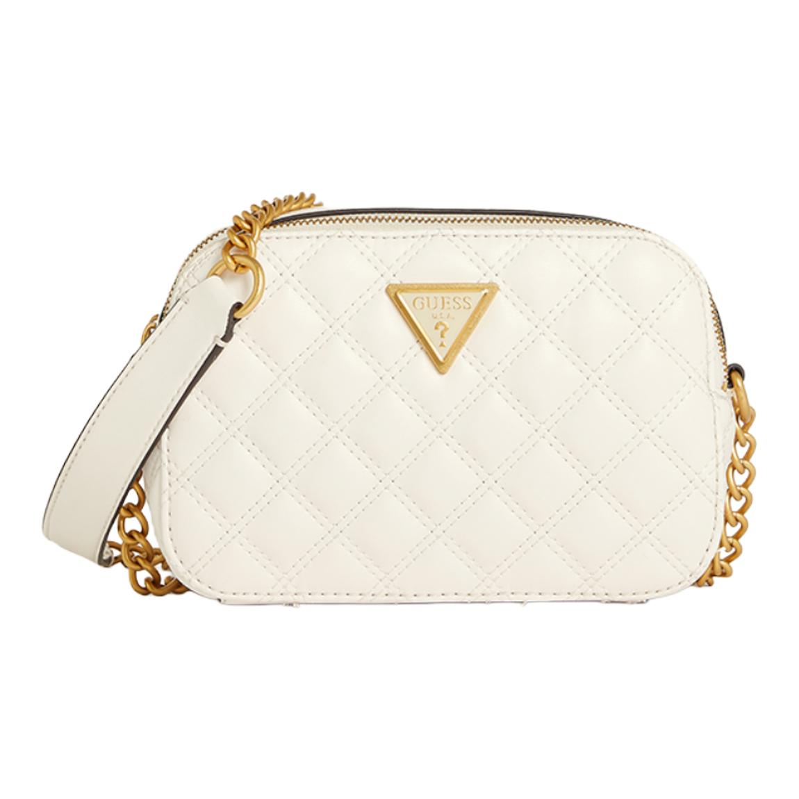 Guess Guess Giully Quilted Crossover Shoulder Bag Ivory Cream