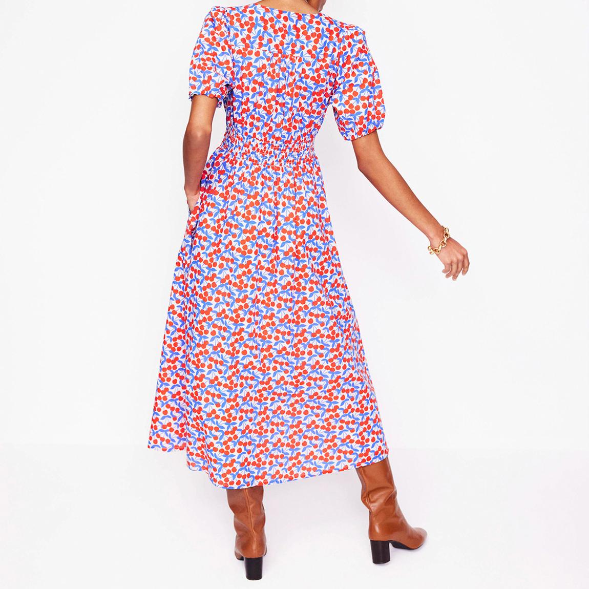 boden lillian cotton midi dress Lillian Cotton Midi Dress - Chalk Pink, Cherry Cascade