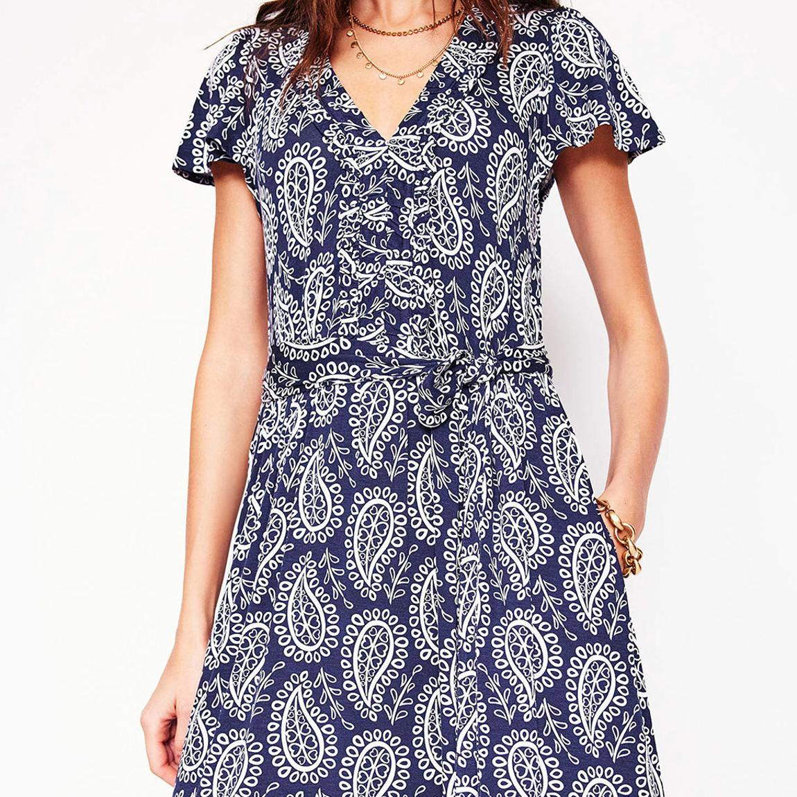 nicola jersey tea dress Nicola Jersey Tea Dress-Multi, Scallop Paisley