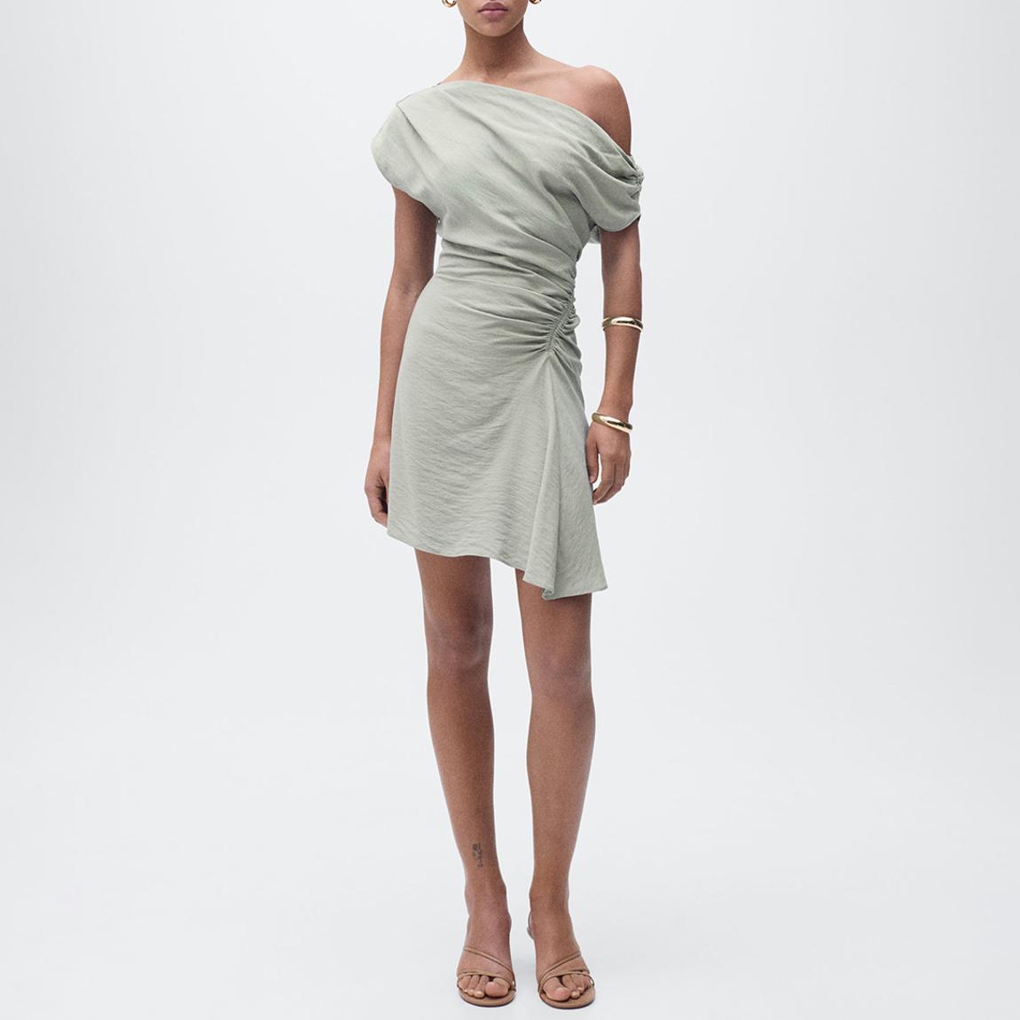 asymmetrical hem cocktail dress Mauve Halter Neck Asymmetrical Ruffle Hem Midi Dress