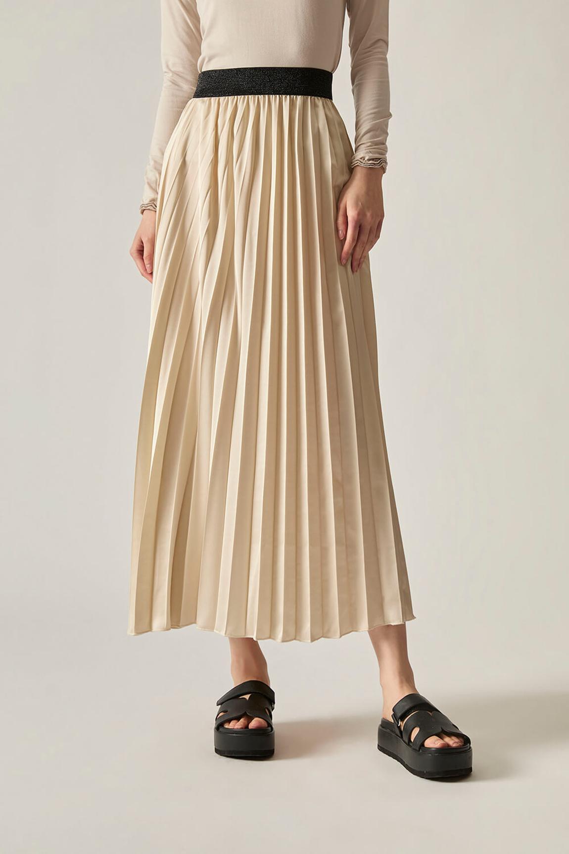 James Lakeland Beige Pleated Maxi Skirt - BrandAlley