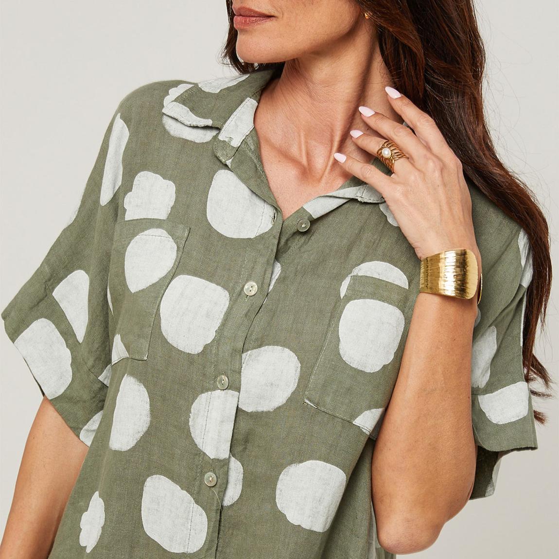 chinese dress ladies Green Polka Dot Kennedy Midi Dress