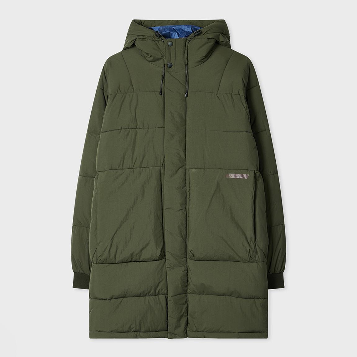 PAUL SMITH Green Long Fibre Down Coat - BrandAlley