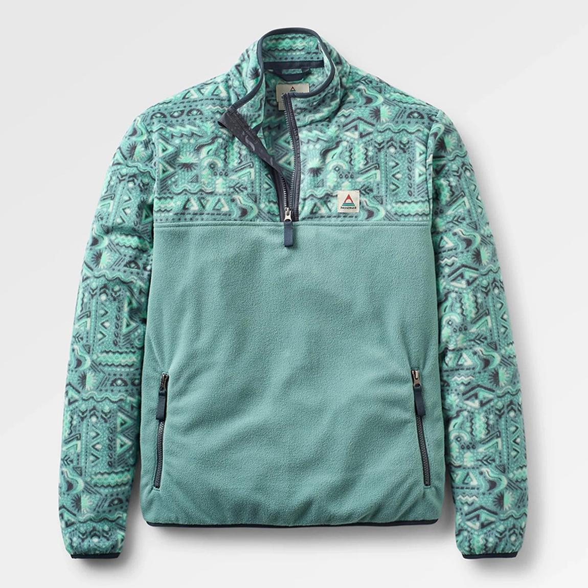 Passenger Turquoise Geo Arctic Set Off Polar 1/4 Zip Fleece