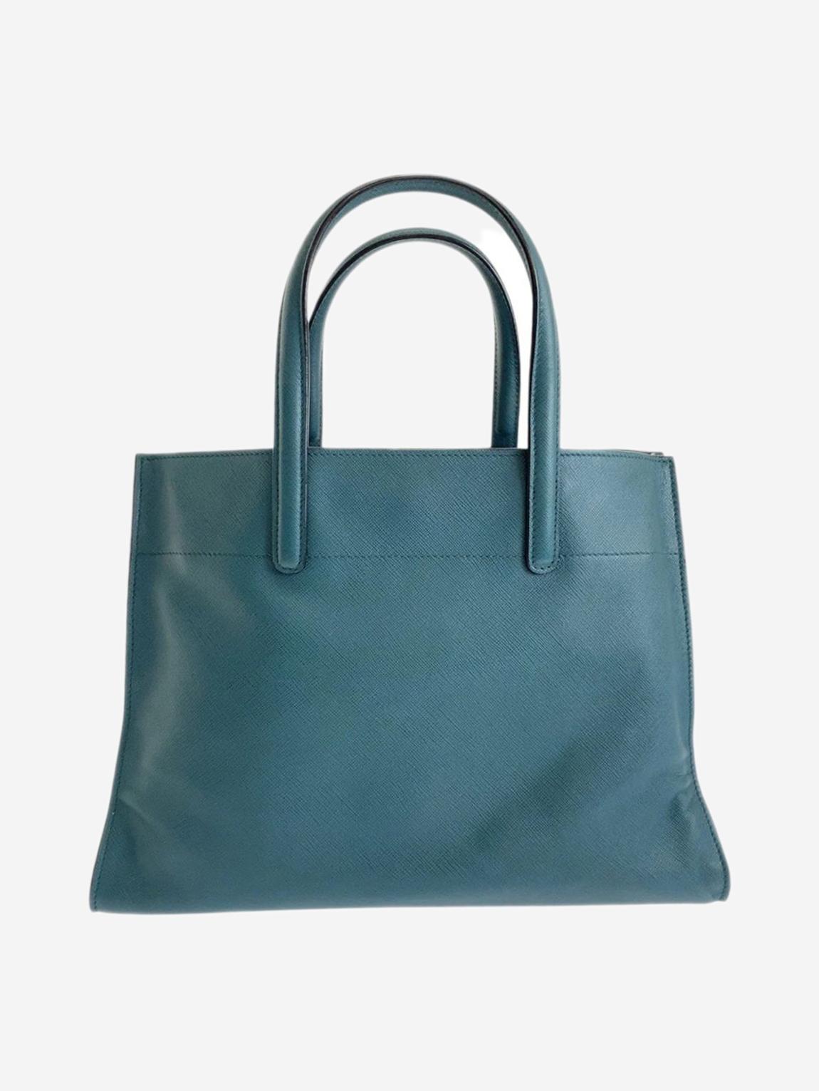 Pre-Loved Prada Teal Saffiano leather 2way bag - BrandAlley