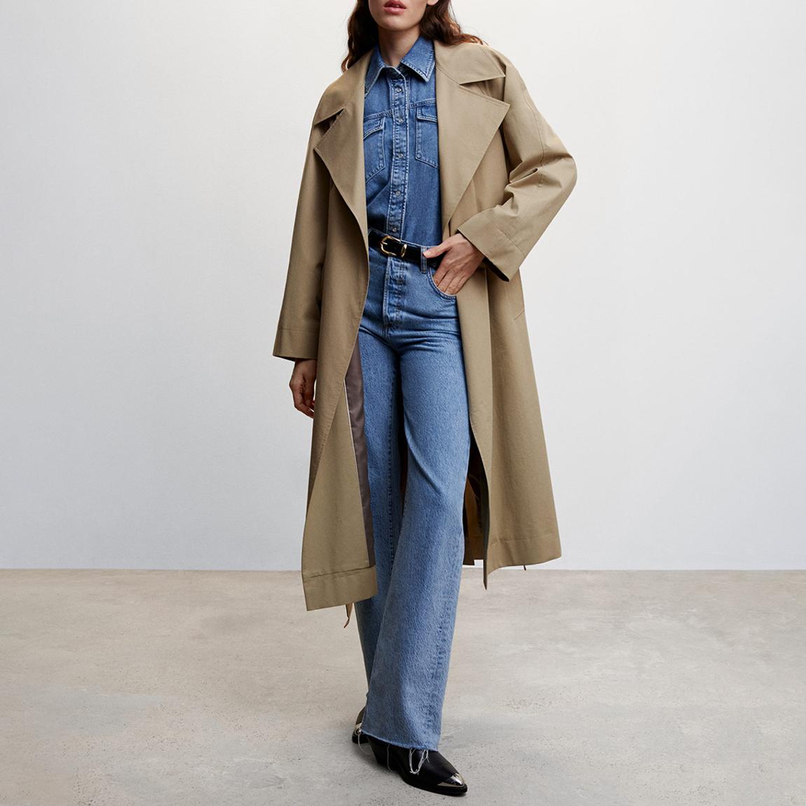 Camel Oversized Cotton Trench Coat main product photo