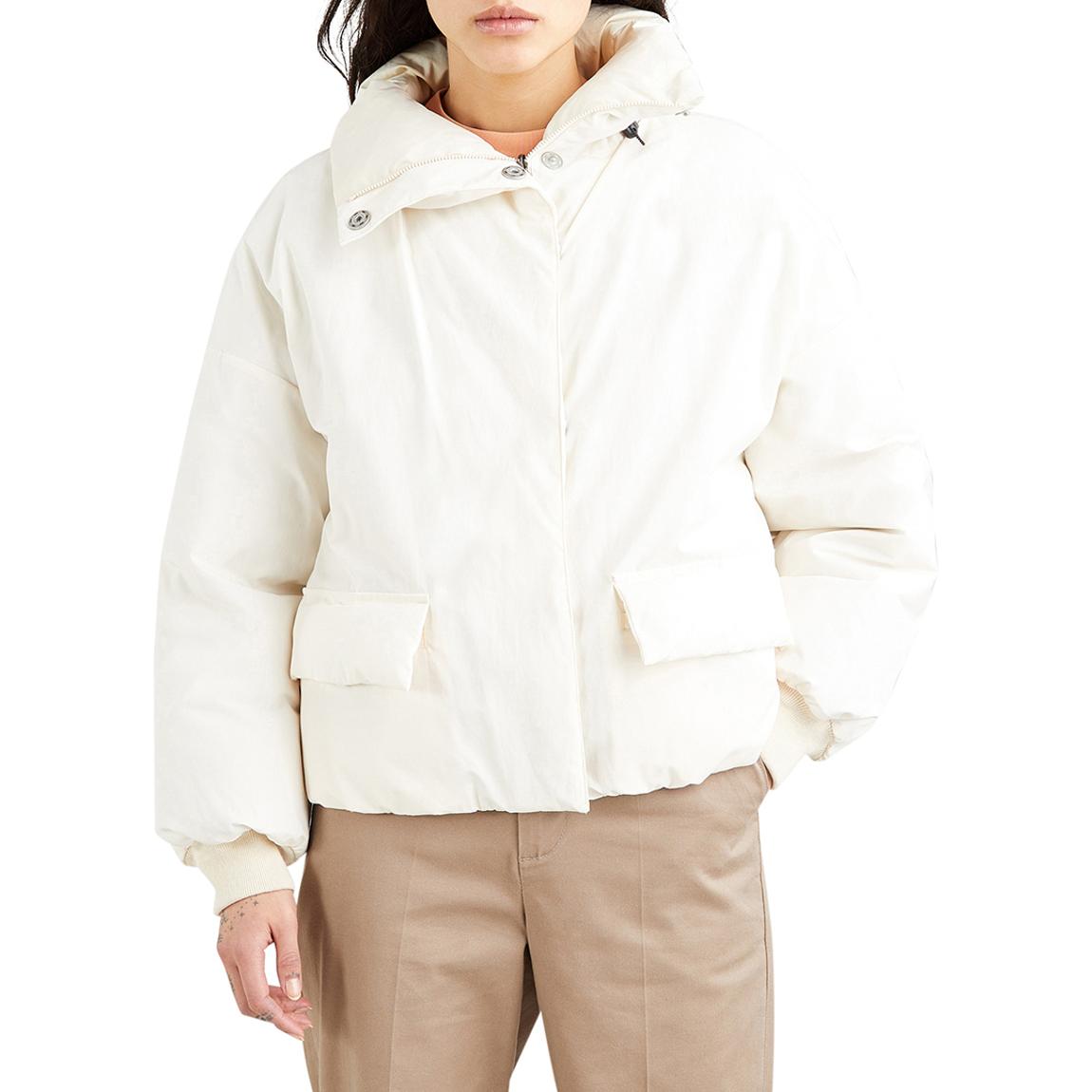 Cream Cotton Blend Puffer Jacket main product photo