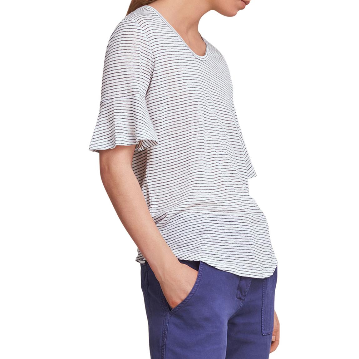 White Striped Linen T-shirt main product photo