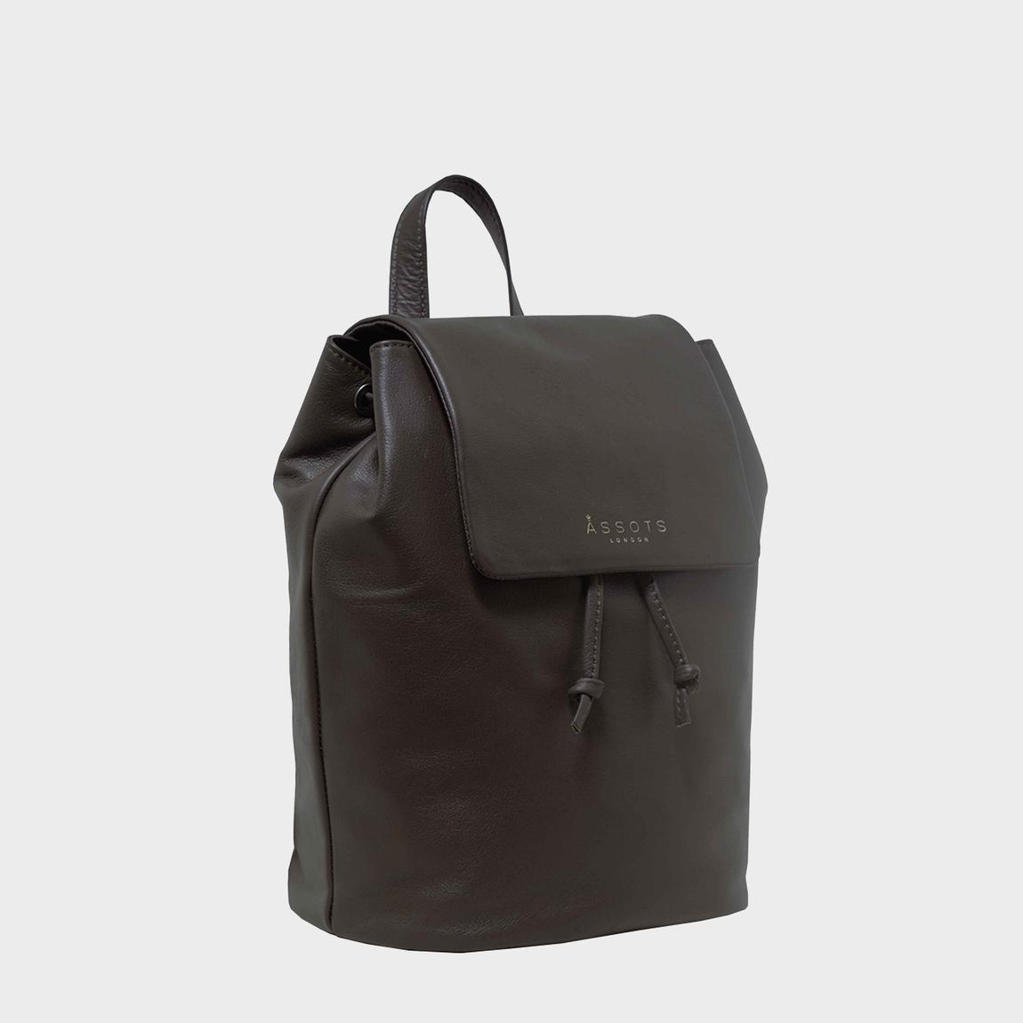 GRACE' Full Grain Leather Flap-over Backpack main product photo