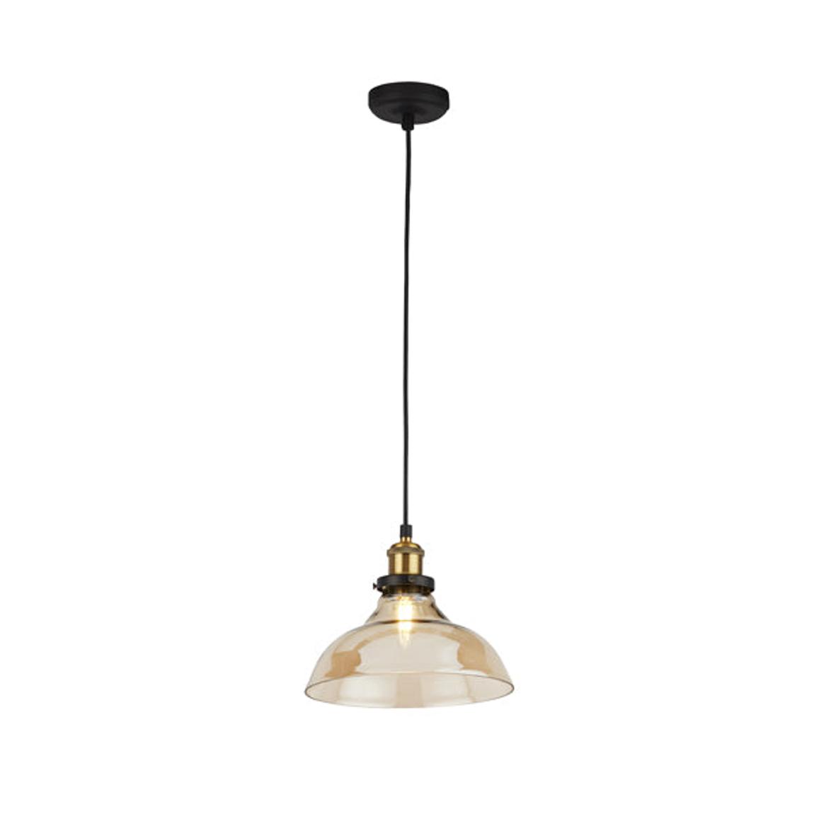 Melina Antique Brass & Amber Glass Ceiling Pendant main product photo