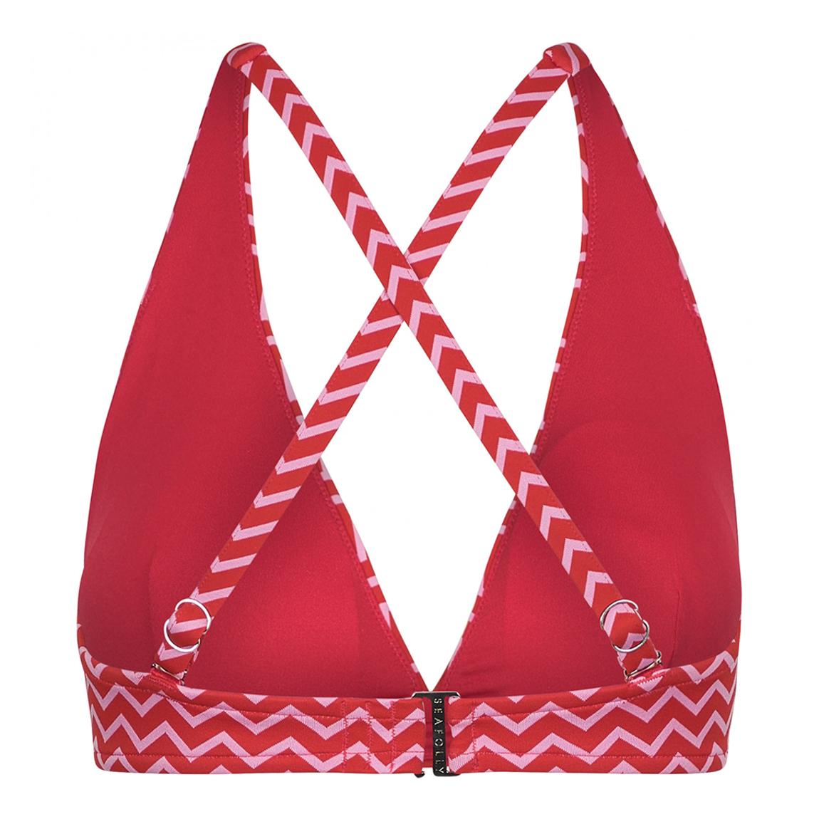 Red Fixed Triangle Bikini Top main product photo