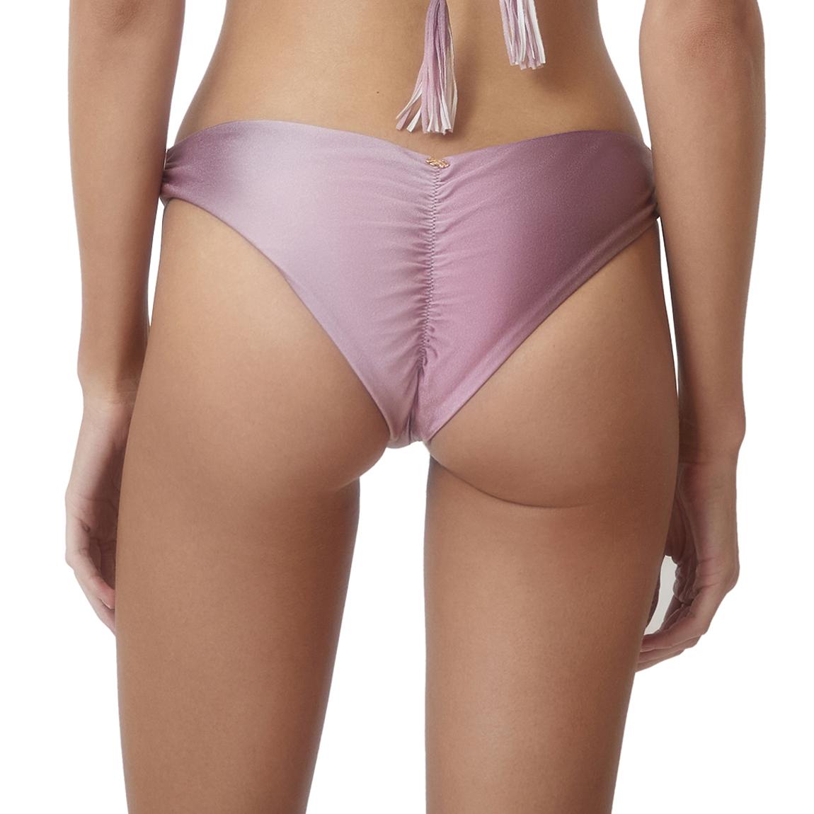 Pink Ruched Teeny Bikini Bottom main product photo