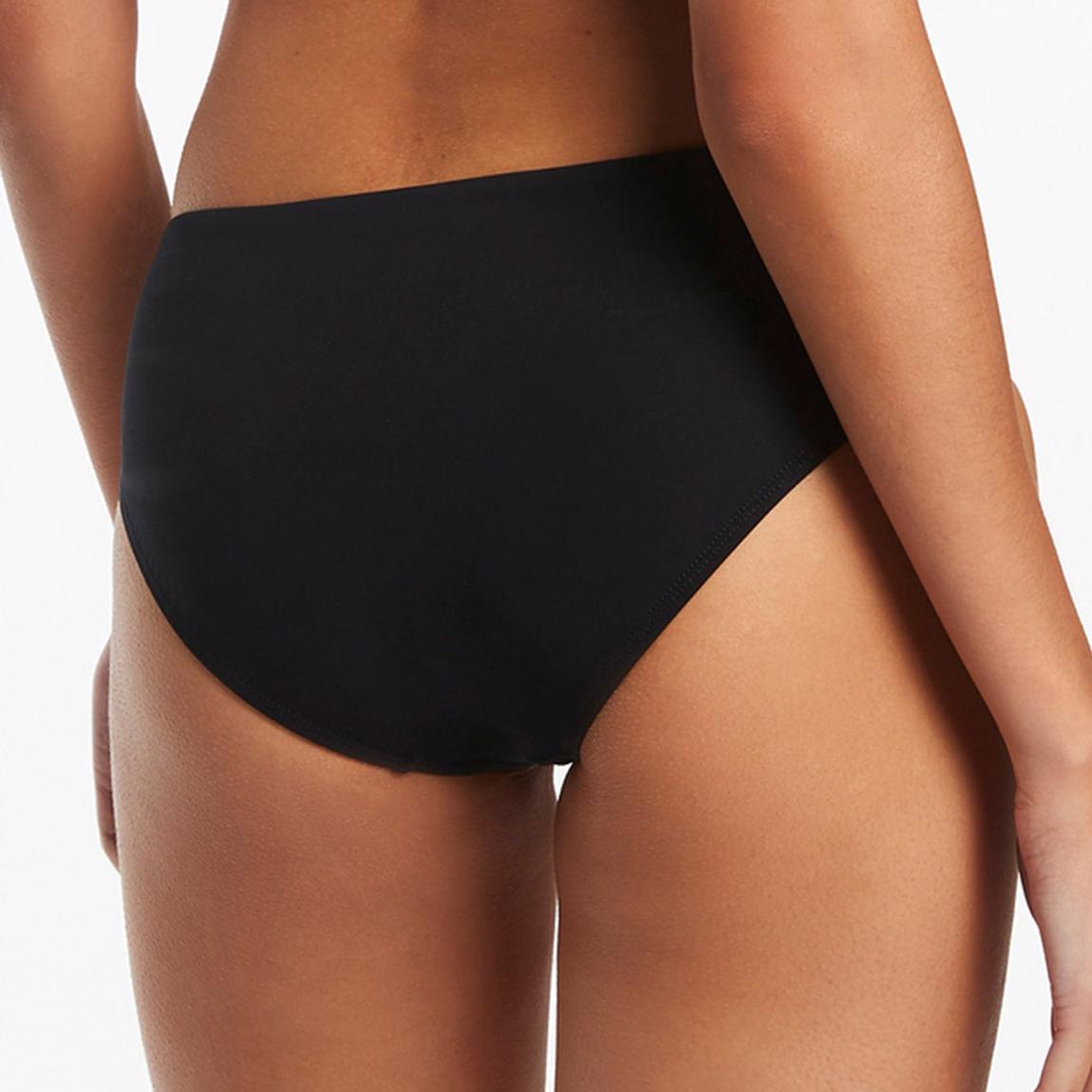 Black Mid Rise Bikini Bottom main product photo
