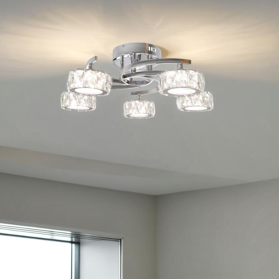 Dilan 5-Light Polished Chrome LED Semi-Flush Ceiling Light main product photo