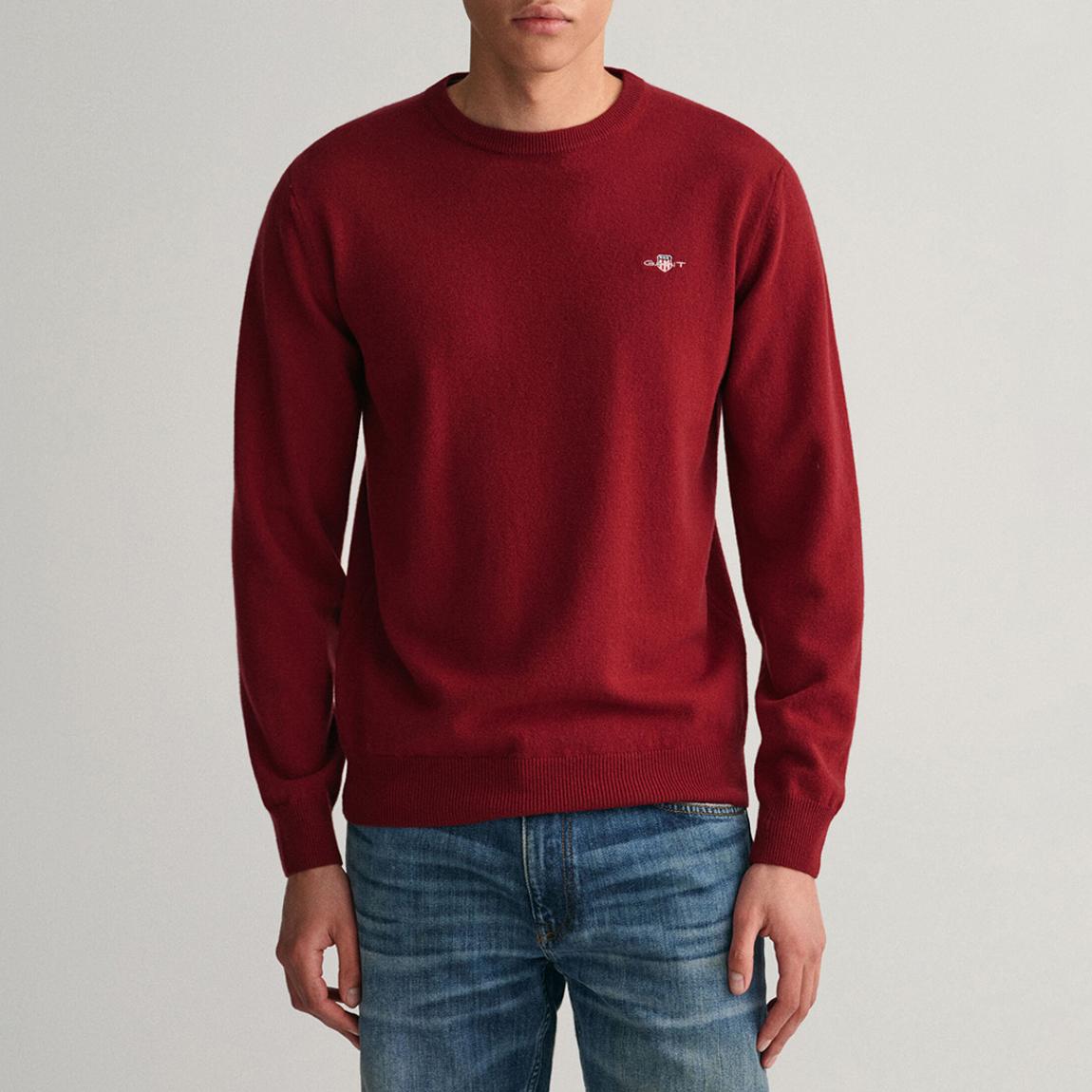 Red Superfine Crew Neck Wool Jumper main product photo