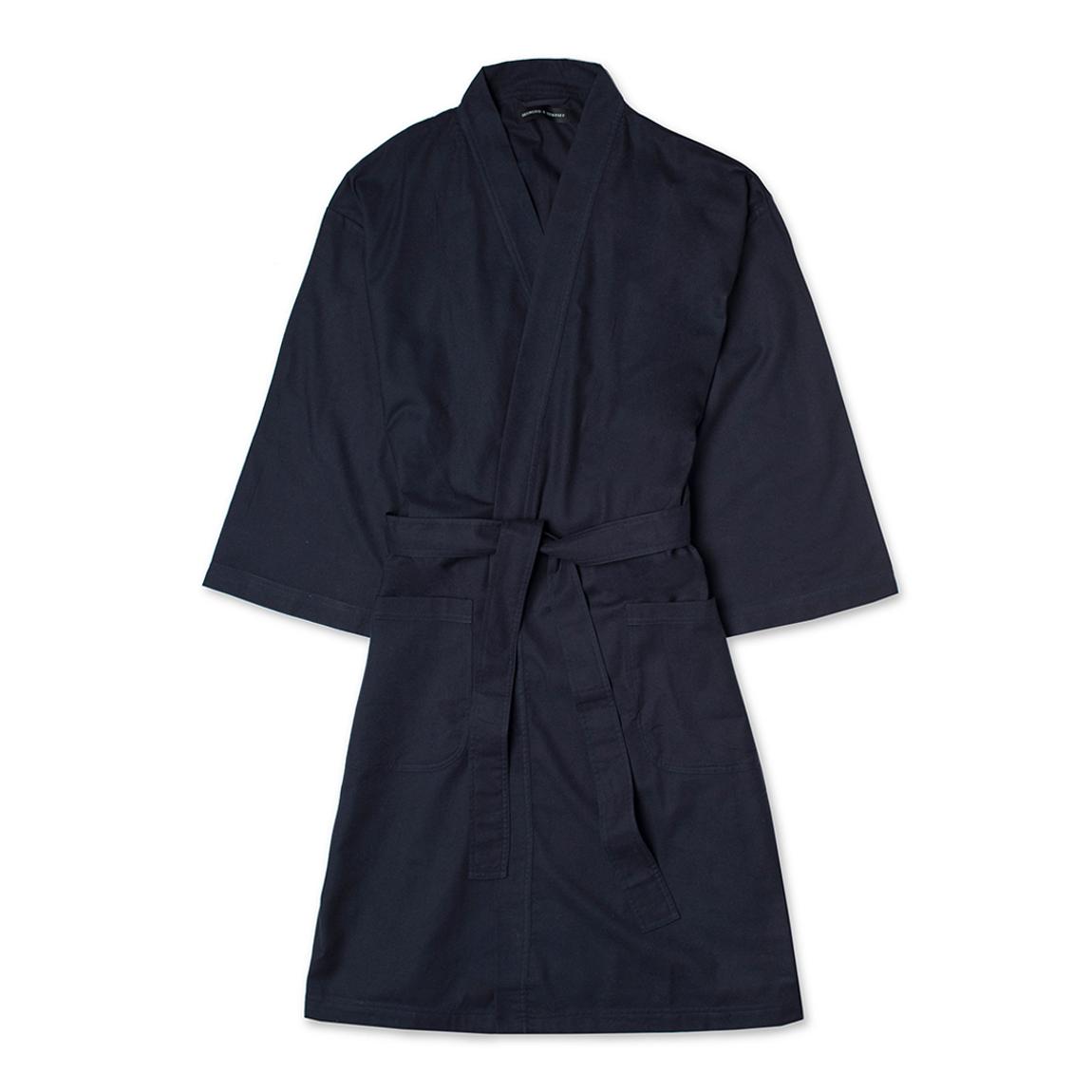 Blue Brushed Mens Wrap Robe main product photo