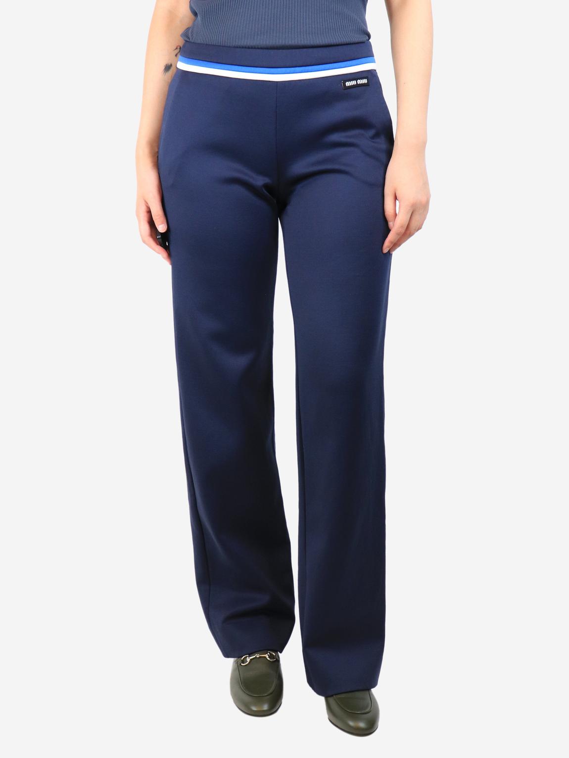 Navy Lux fleece trousers main product photo