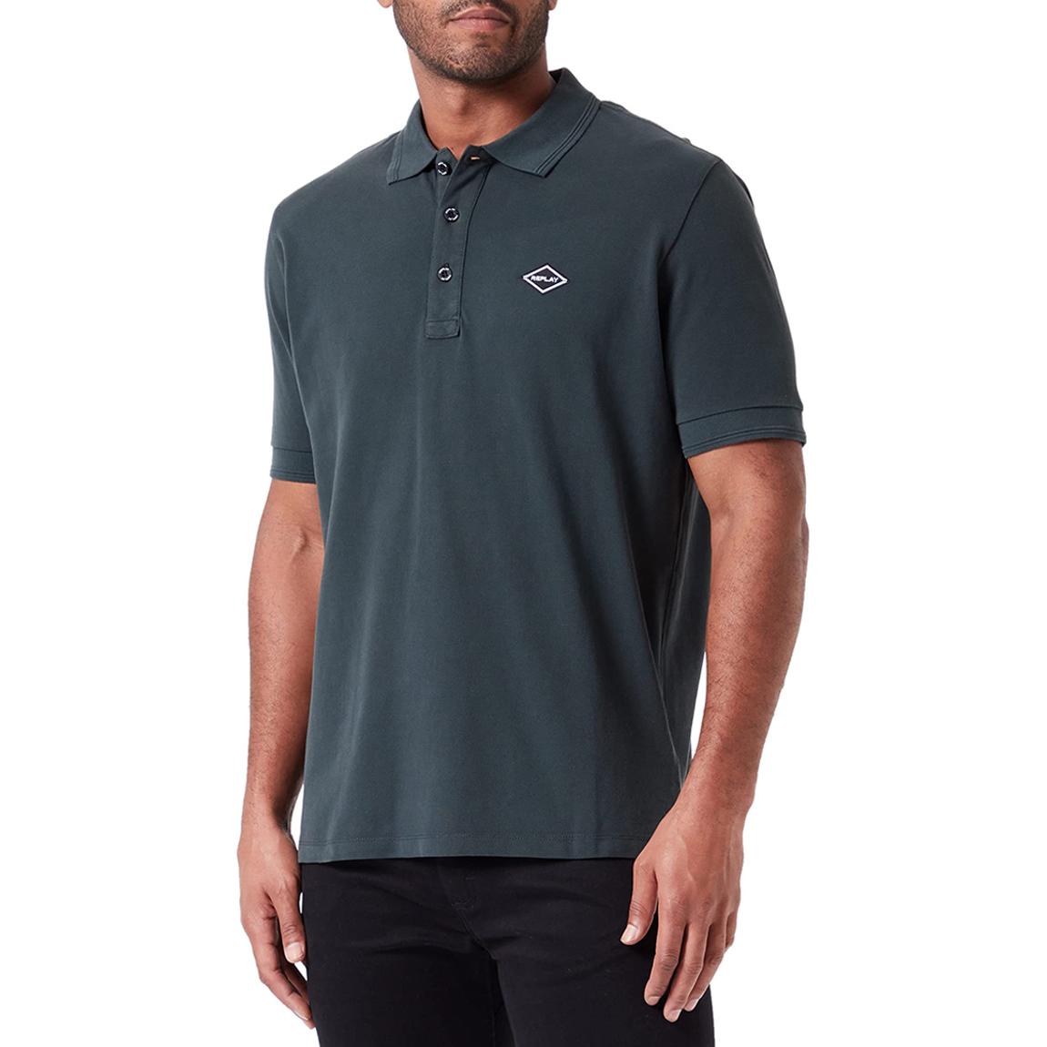 Green Cotton Pique Polo Shirt main product photo