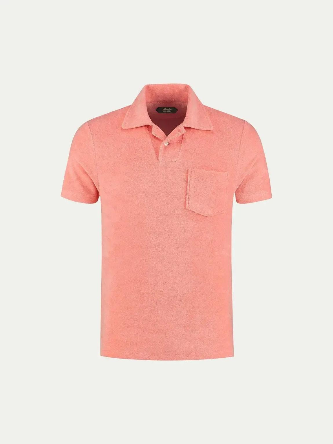 Aurelien Pink Terry Polo Shirt for Effortless Summer Style main product photo