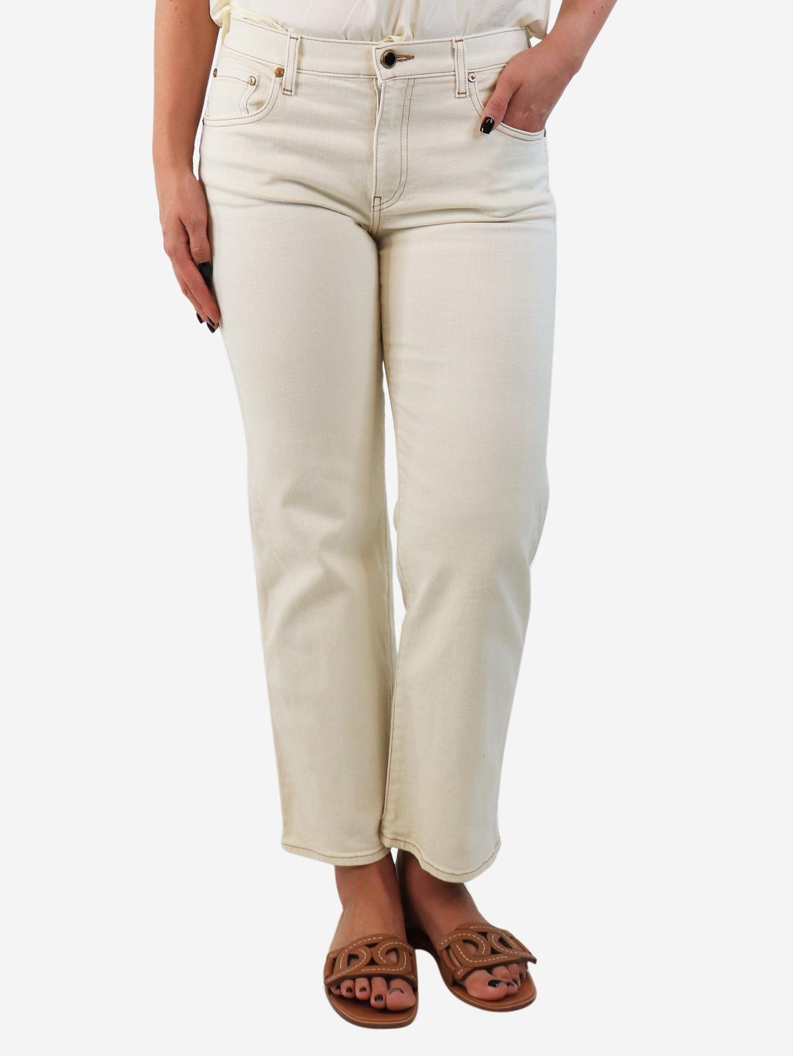 Cream slim jeans main product photo