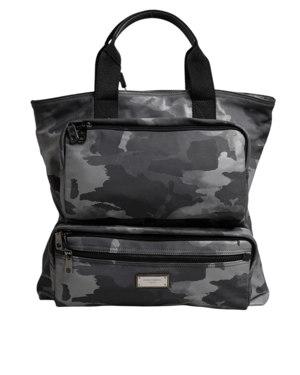 Double Compartt Camo Tote - Gray Tote Bags main product photo