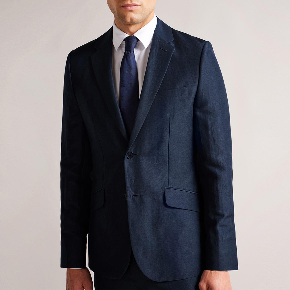 Navy Lance Slim Fit Linen Blend Jacket main product photo